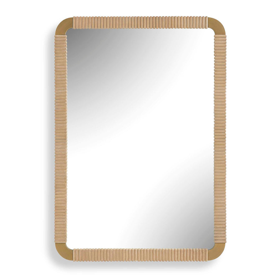 REEDED BRASS FRAME MIRROR