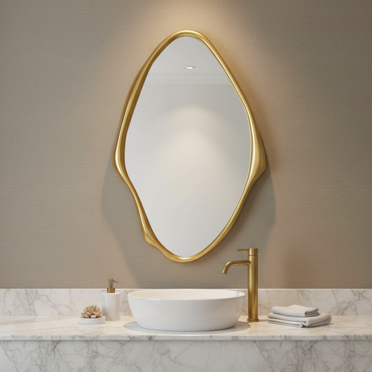 ASTER ABSTRACT GOLD VANITY MIRROR