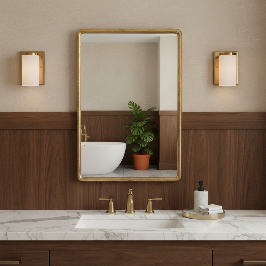 BURTON BRASS VANITY MIRROR