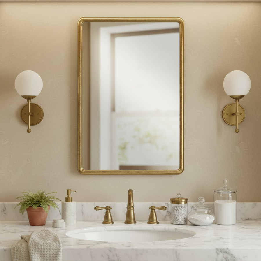 BURTON BRASS VANITY MIRROR
