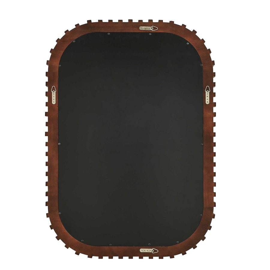 ABRAM SEGMENTED DARK WOOD WALL MIRROR