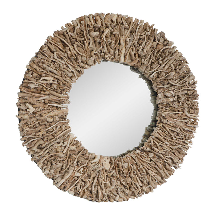 MORINGA BRANCH ROUND MIRROR