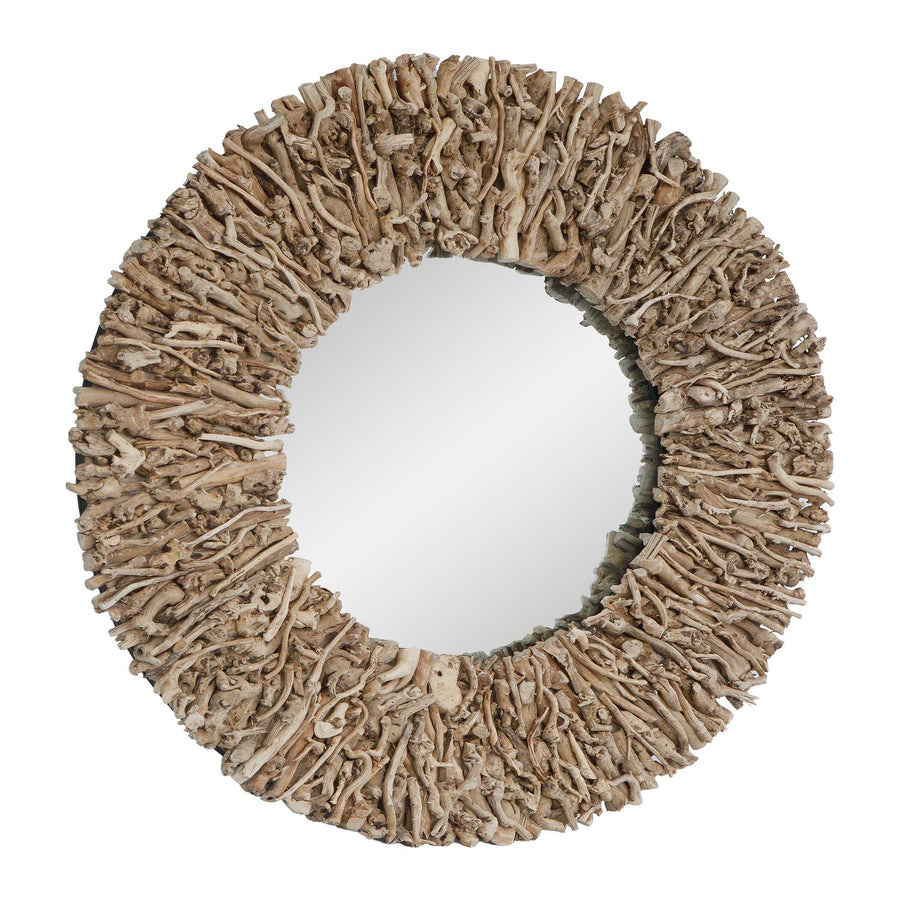 MORINGA BRANCH ROUND MIRROR