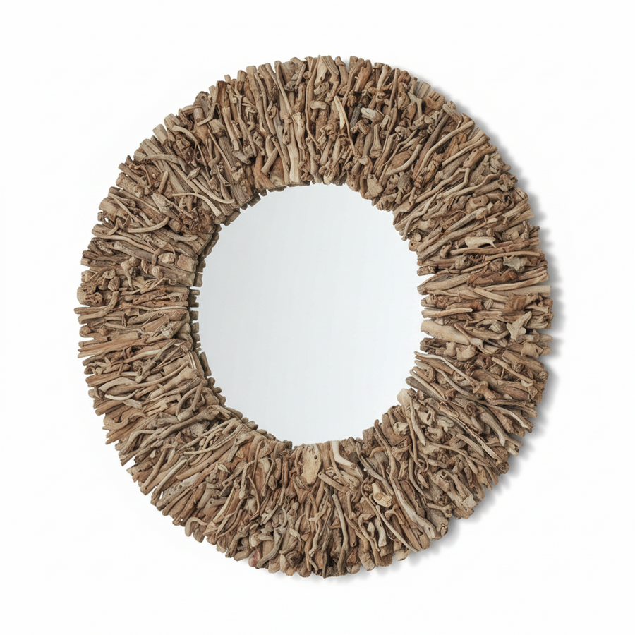 MORINGA BRANCH ROUND MIRROR
