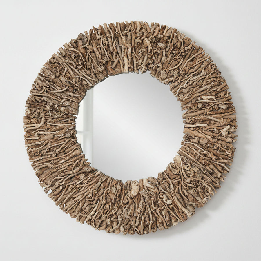 MORINGA BRANCH ROUND MIRROR