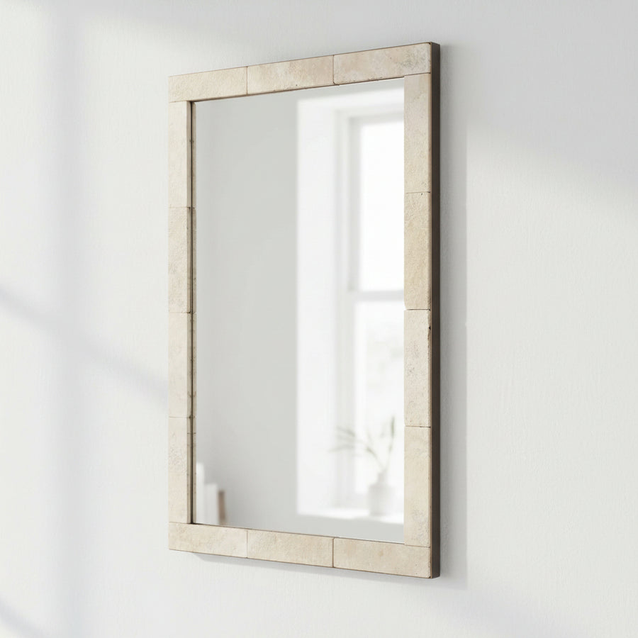 PAVE TRAVERTINE VANITY MIRROR