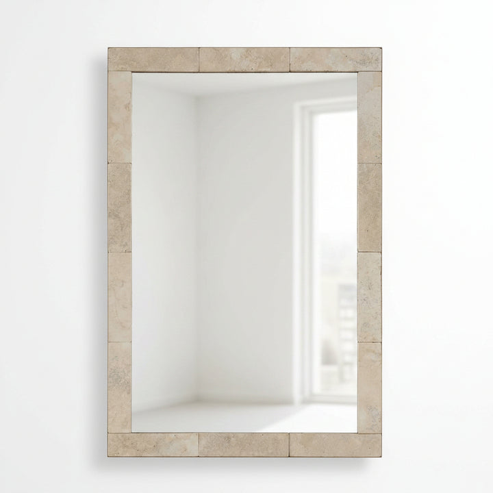 PAVE TRAVERTINE VANITY MIRROR