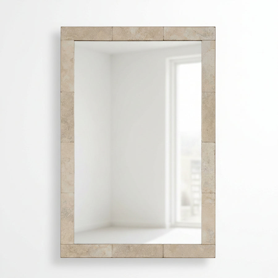PAVE TRAVERTINE VANITY MIRROR