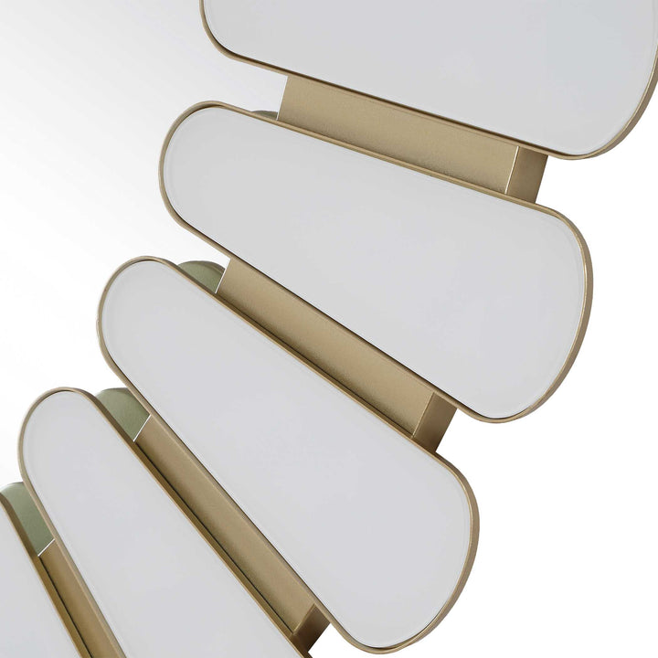 MIRAN WHITE GLASS ROUND MIRROR