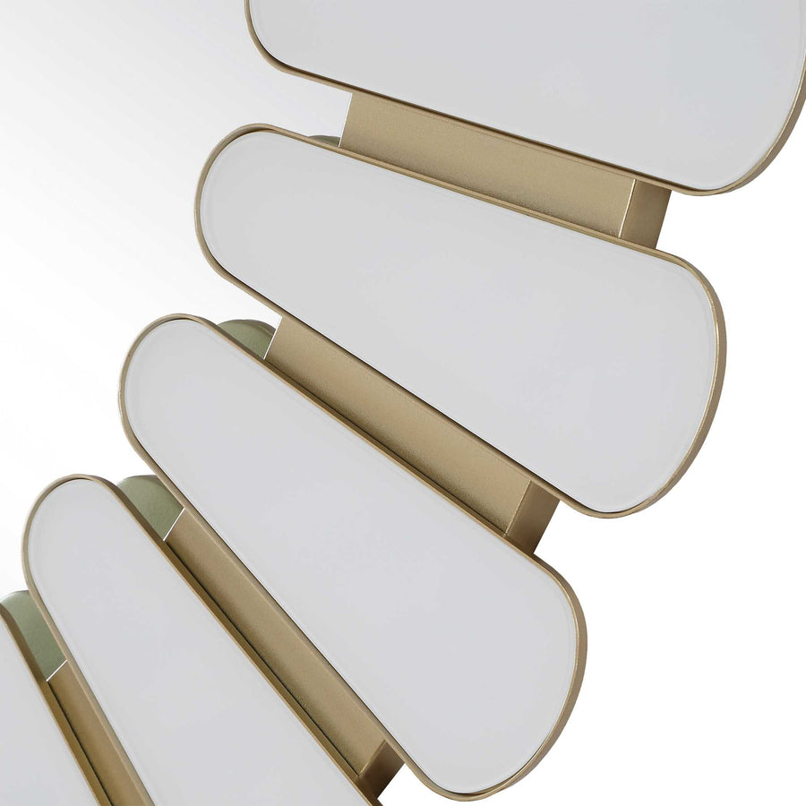 MIRAN WHITE GLASS ROUND MIRROR