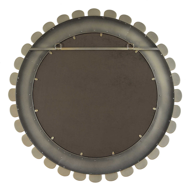 MIRAN WHITE GLASS ROUND MIRROR