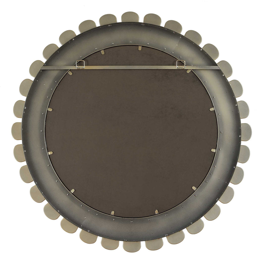 MIRAN WHITE GLASS ROUND MIRROR