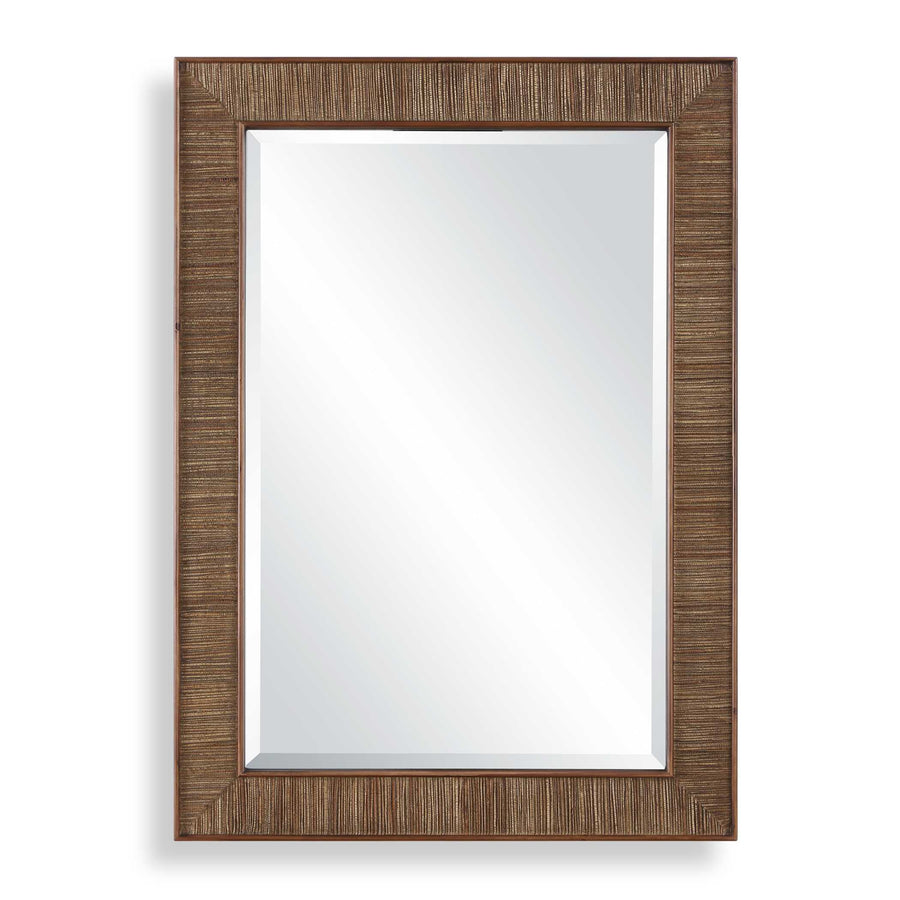 ALDOUS WALNUT & GRASSCLOTH MIRROR