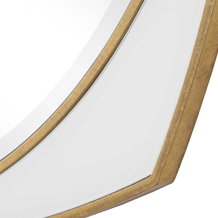 ESTELLA WHITE GLASS ROUND MIRROR