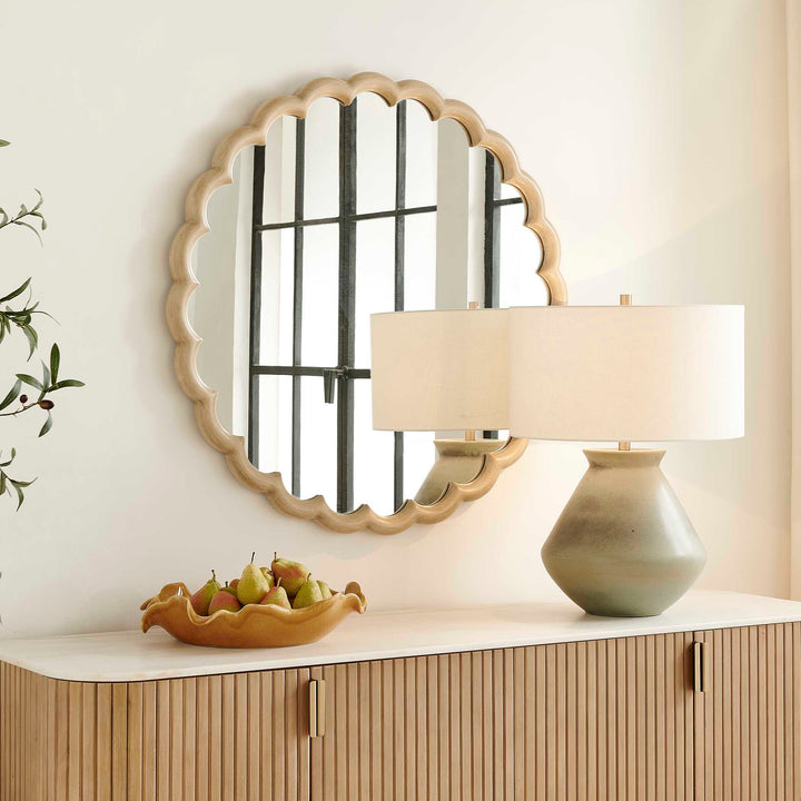 CERRITO SCALLOPED ROUND MIRROR