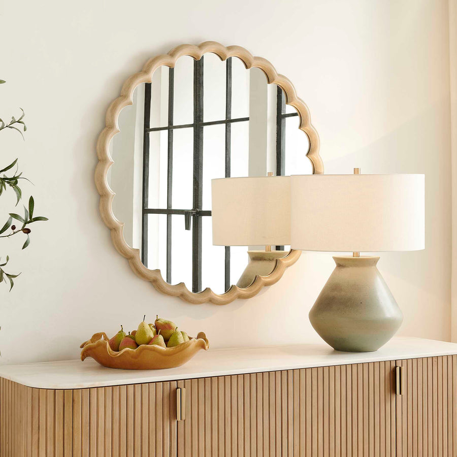 CERRITO SCALLOPED ROUND MIRROR