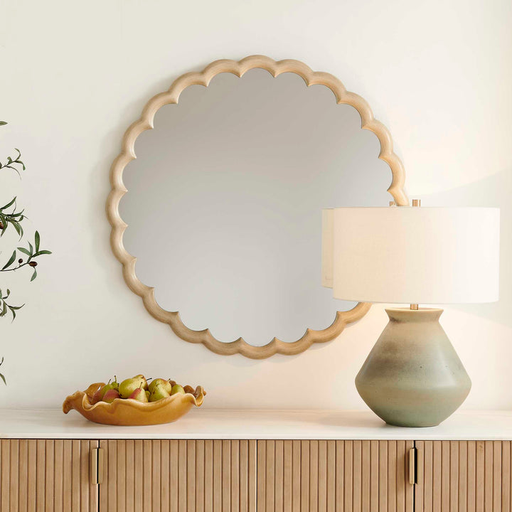 CERRITO SCALLOPED ROUND MIRROR