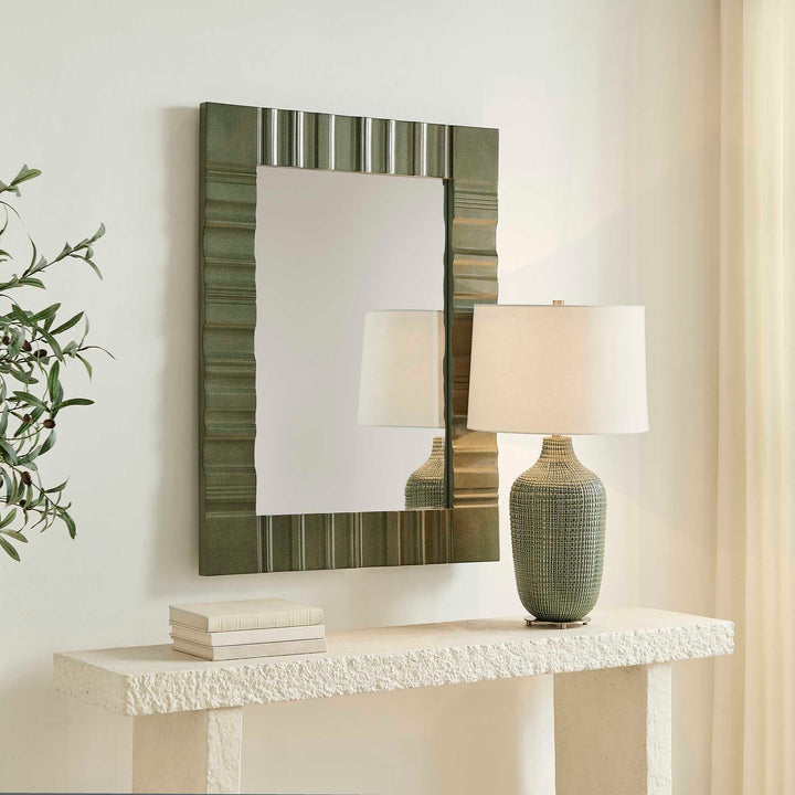 QUINCEY OLIVE GREEN MIRROR