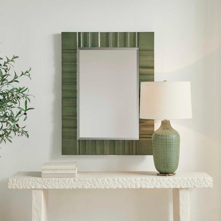 QUINCEY OLIVE GREEN MIRROR