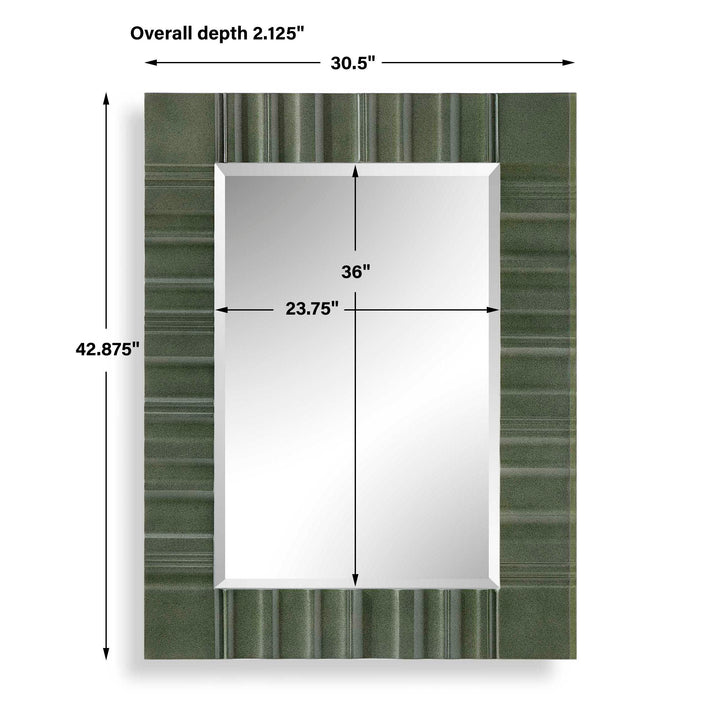 QUINCEY OLIVE GREEN MIRROR