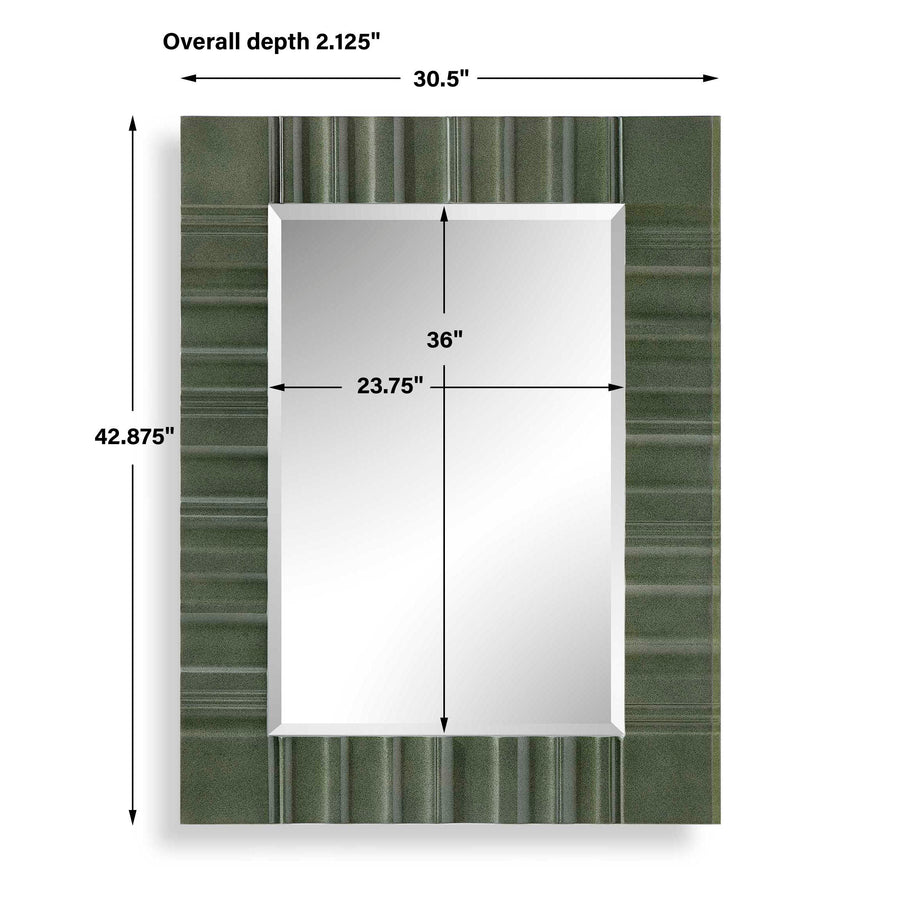 QUINCEY OLIVE GREEN MIRROR