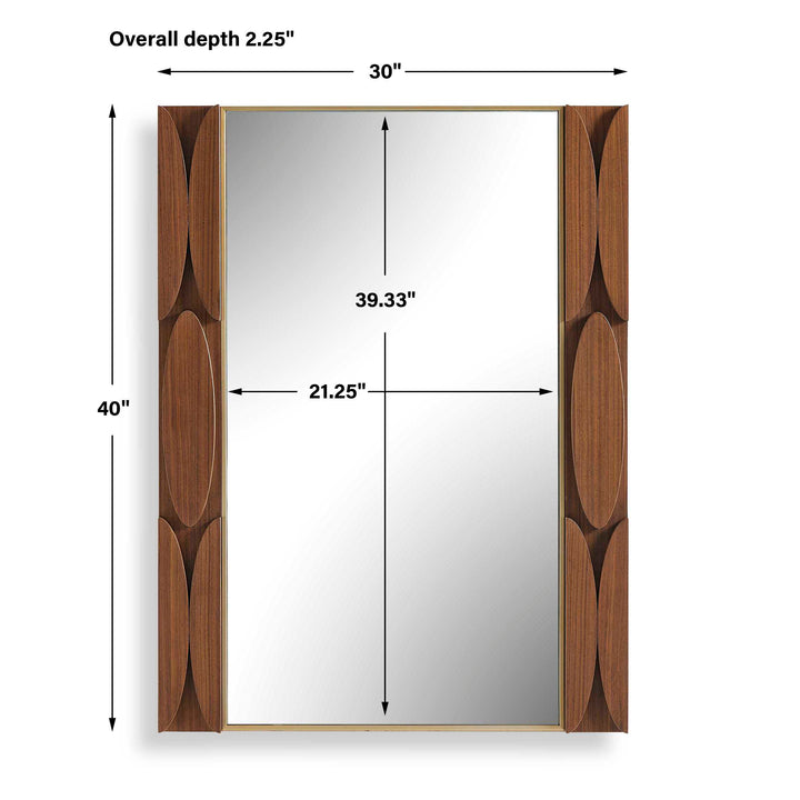 MID-CENTURY WALNUT WOOD MIRROR