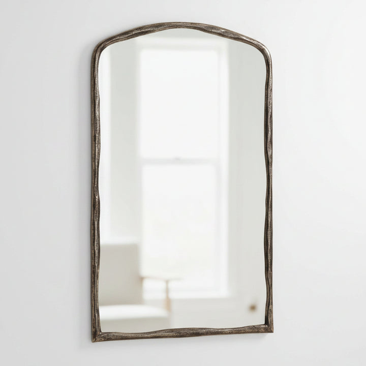 HAMMERED ANTIQUE ARCH VANITY MIRROR