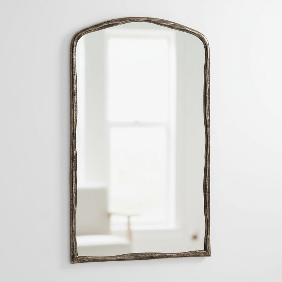 HAMMERED ANTIQUE ARCH VANITY MIRROR