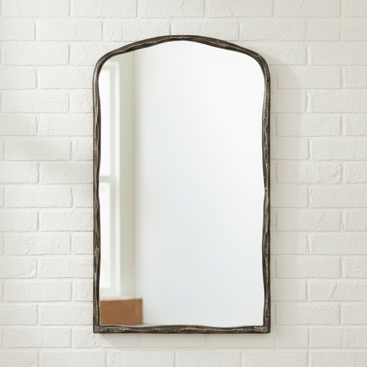 HAMMERED ANTIQUE ARCH VANITY MIRROR