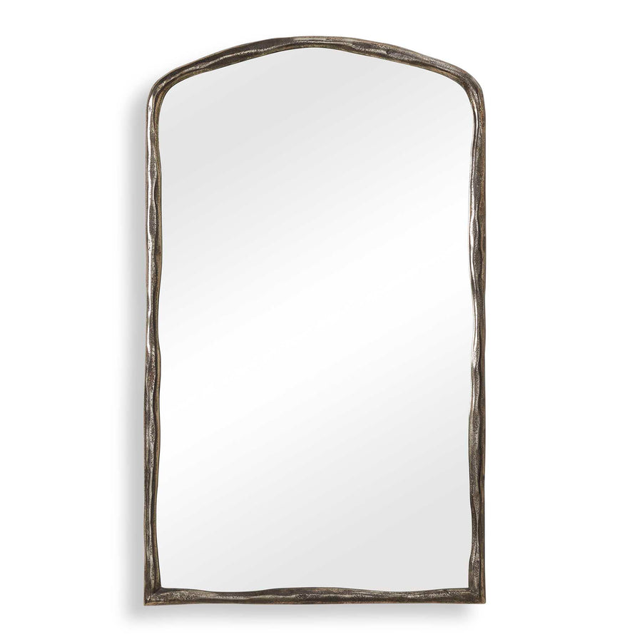 Rectangular mirror with a antique metal frame