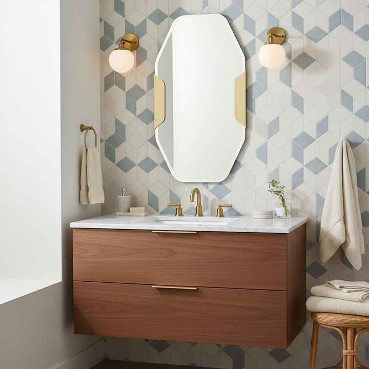 MAKARI ANTIQUE BRASS VANITY MIRROR