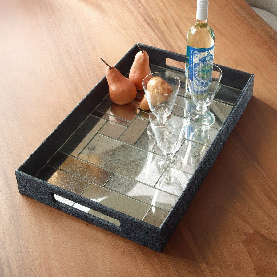 MODERN MOSAIC ANTIQUE MIRRORED TRAY