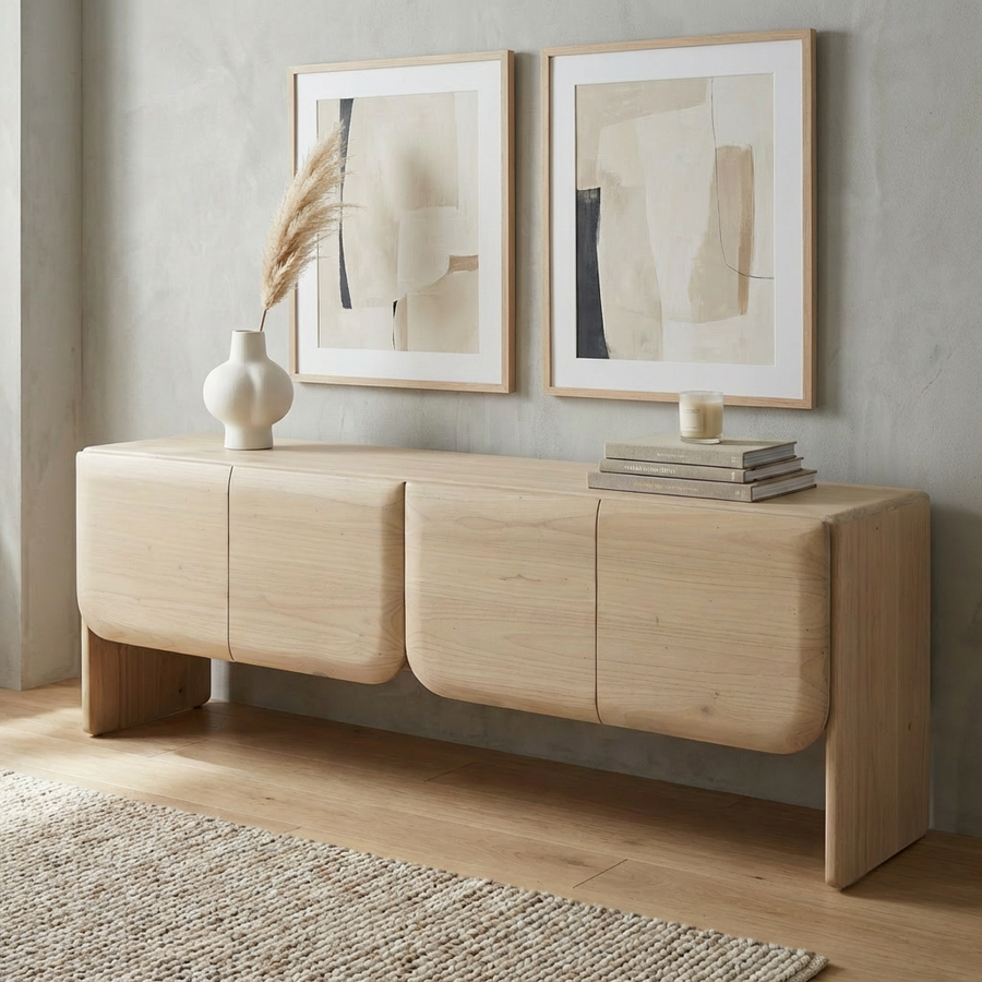 MODESTO BLEACHED WOOD MEDIA CONSOLE