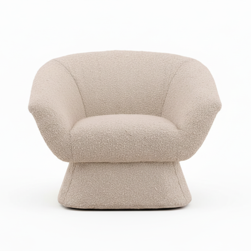 MONTROSE BIRCH BOUCLE PYRAMID SWIVEL CHAIR