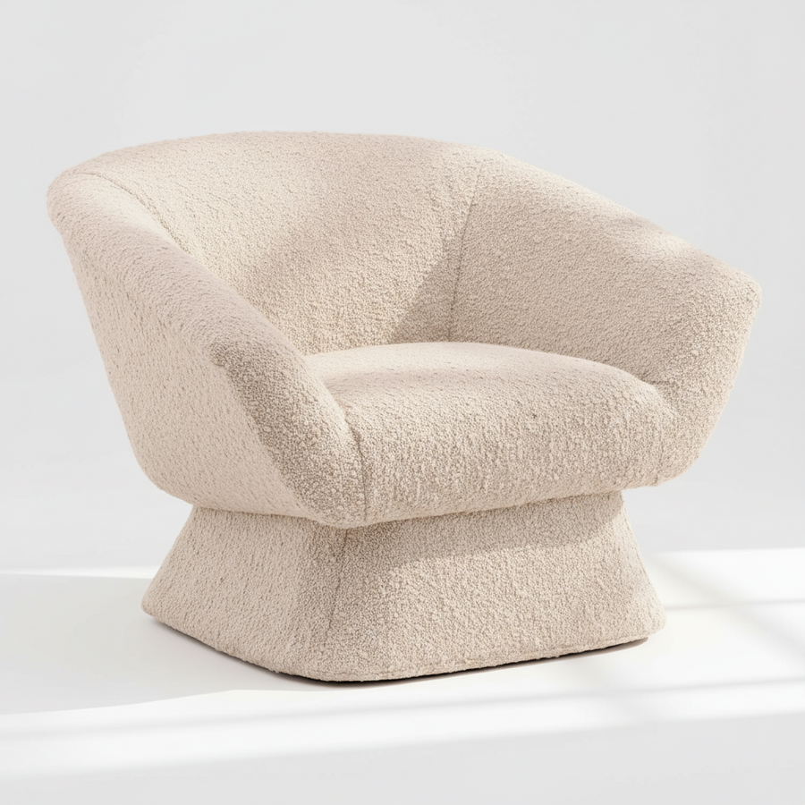 MONTROSE BIRCH BOUCLE PYRAMID SWIVEL CHAIR