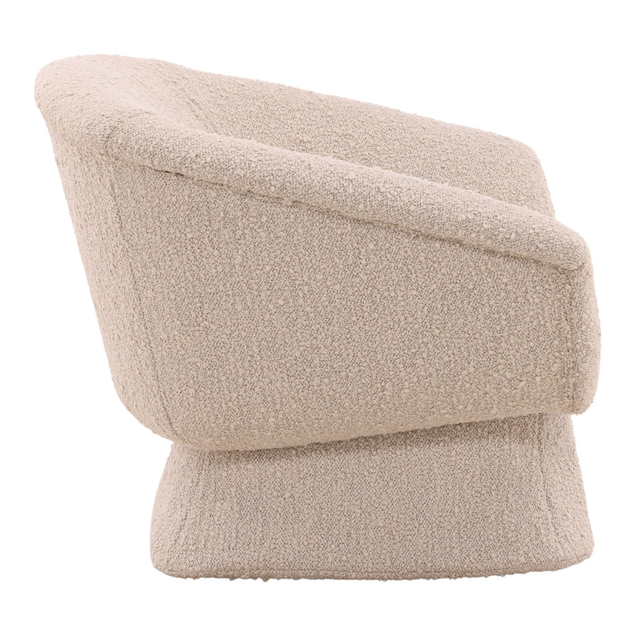 Beige textured armchair on a white background