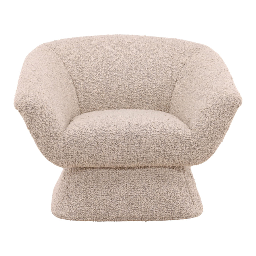 Beige textured armchair on a white background