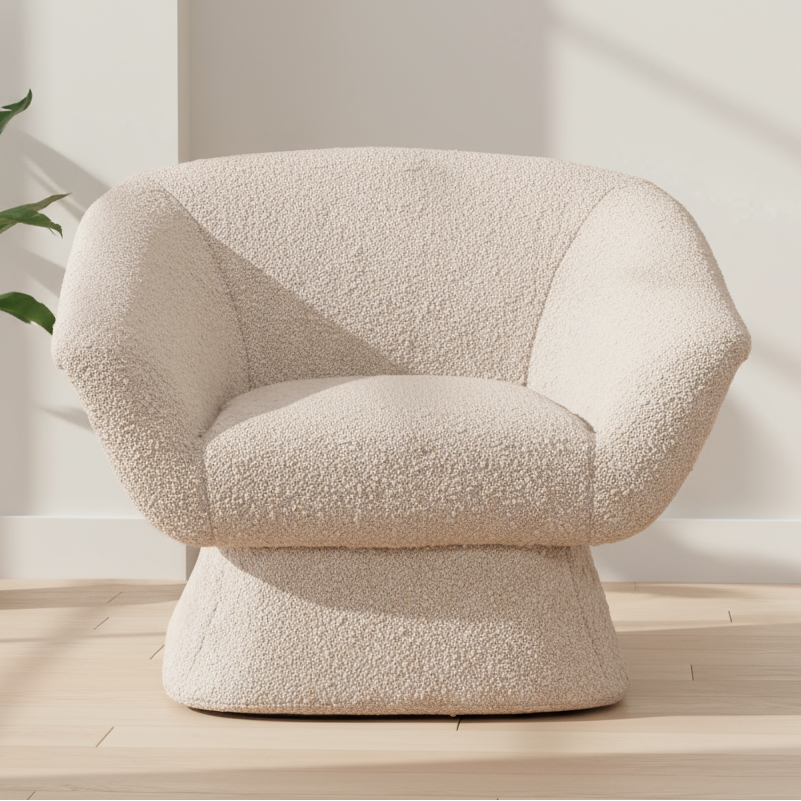 MONTROSE BIRCH BOUCLE PYRAMID SWIVEL CHAIR