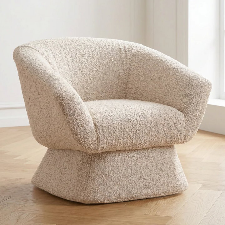 MONTROSE BIRCH BOUCLE PYRAMID SWIVEL CHAIR