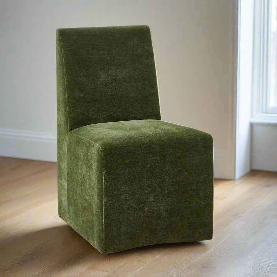 MORO DISTRESSED VELVET DINING CHAIR