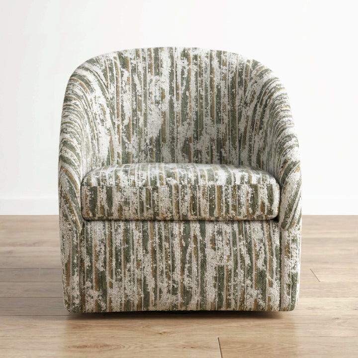 MOSS STRIPED CHENILLE SWIVEL CHAIR