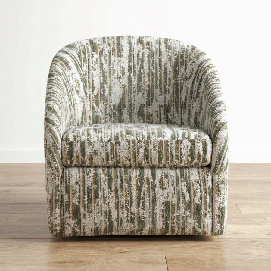 MOSS STRIPED CHENILLE SWIVEL CHAIR