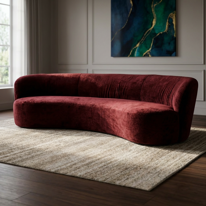 COURTNEY PLUM CHENILLE VELVET SOFA