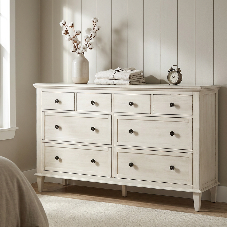 ABBY WHITE WASHED ACACIA DRESSER