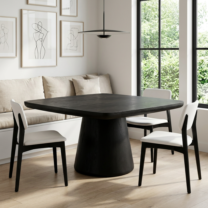 NOEMI 60"SQ DINING TABLE: BLACK