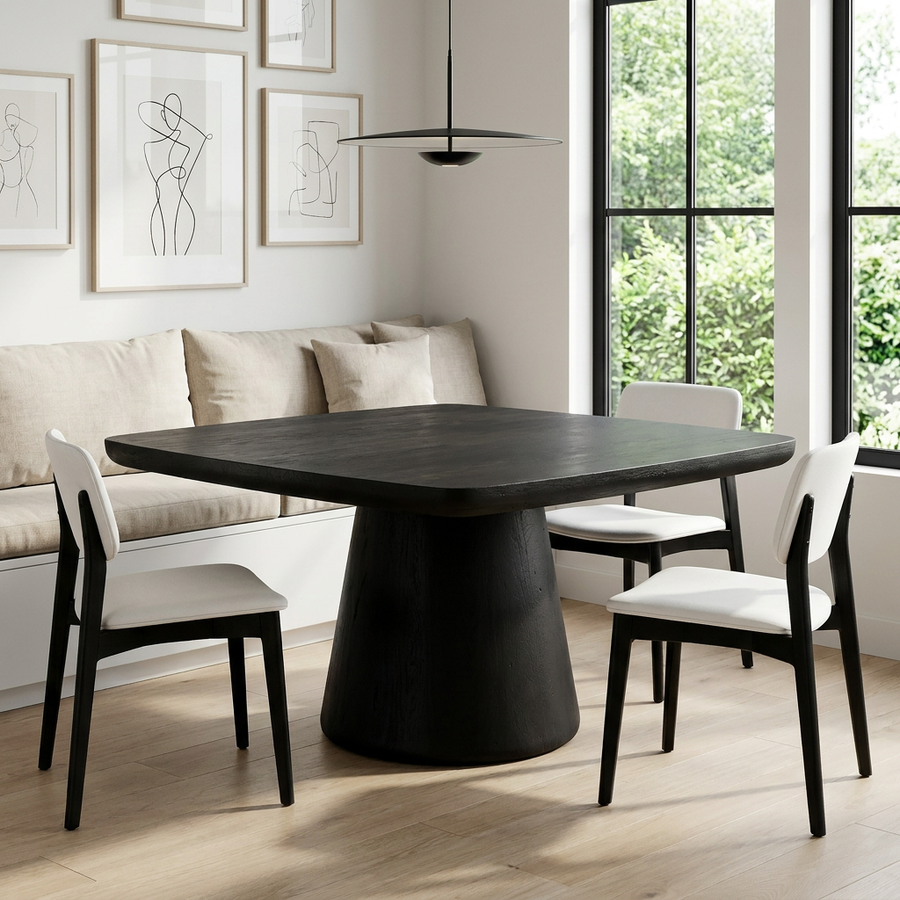 NOEMI 60"SQ DINING TABLE: BLACK