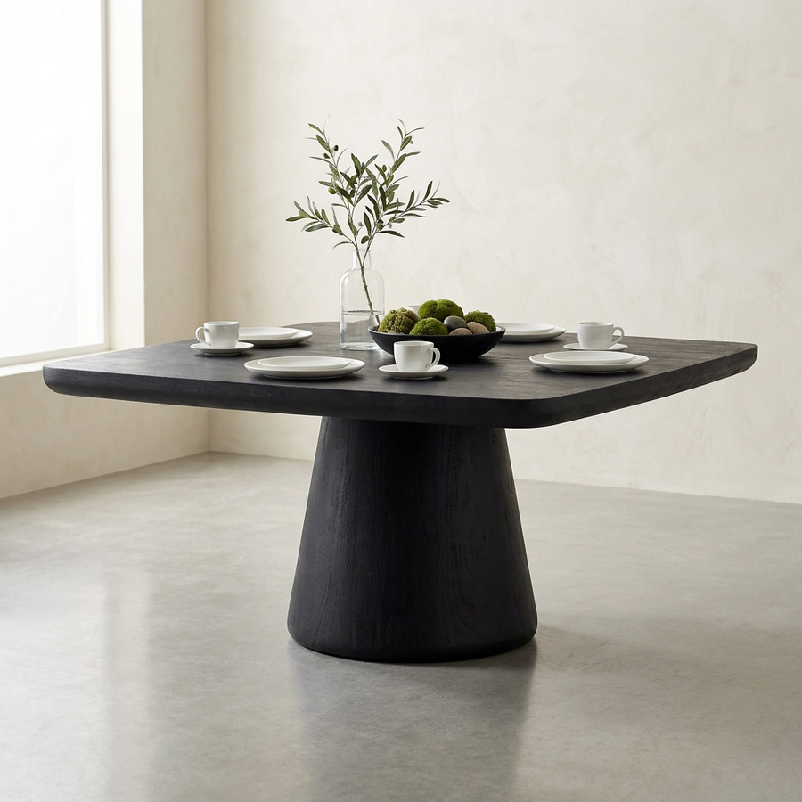 NOEMI 60"SQ DINING TABLE: BLACK