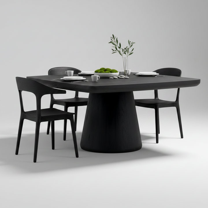 NOEMI 60"SQ DINING TABLE: BLACK