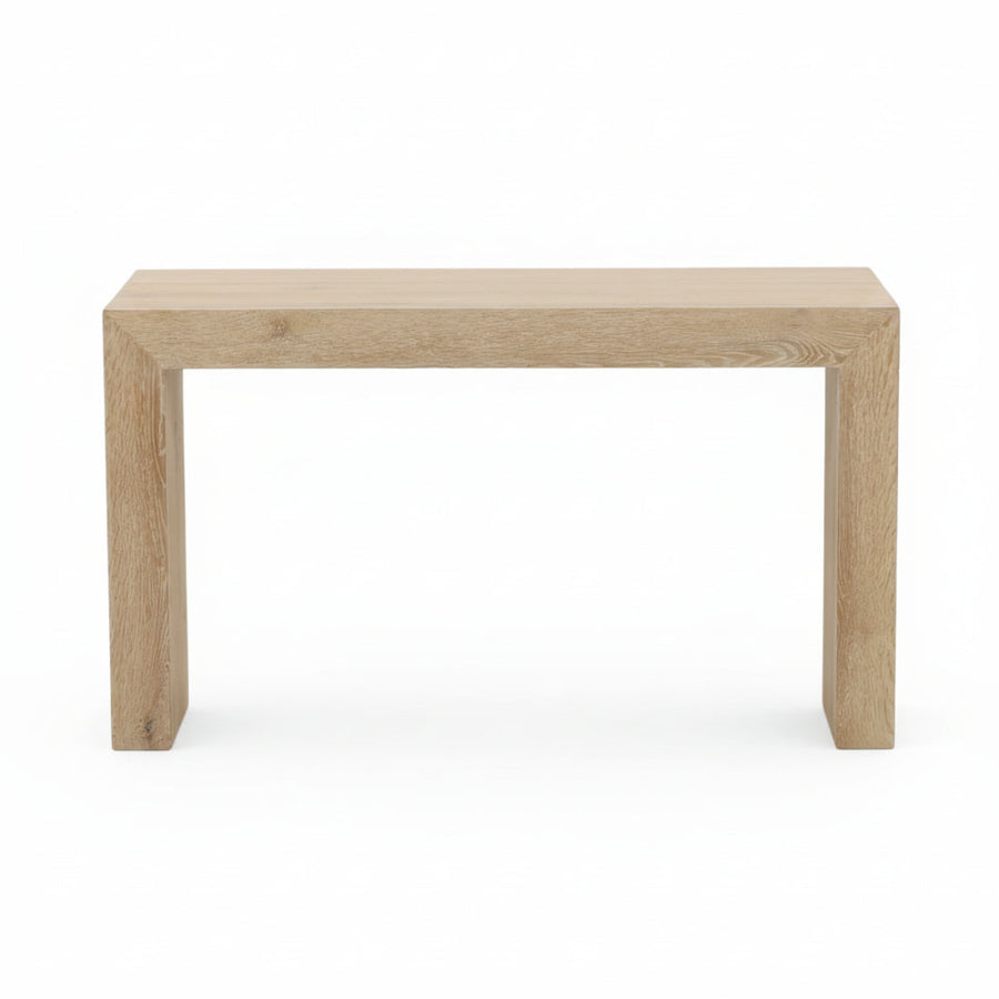 Wooden console on a white background