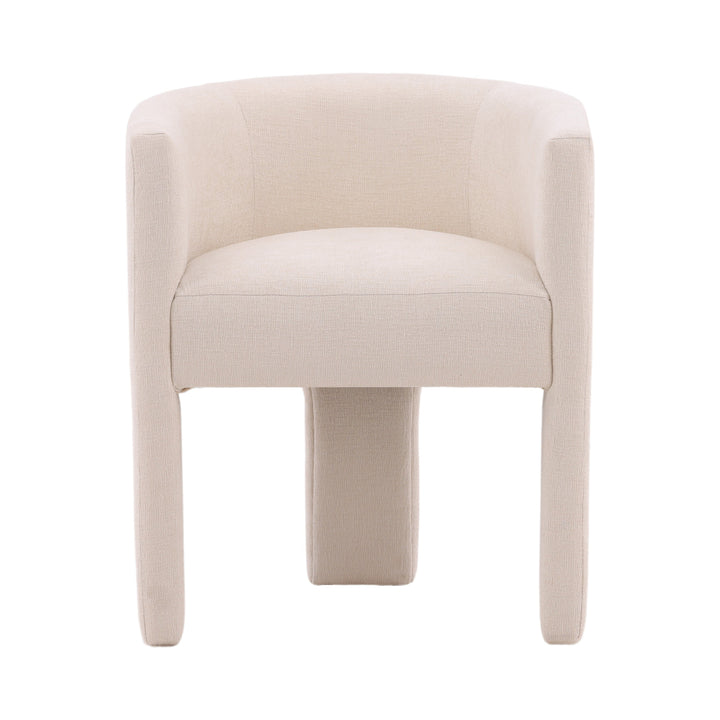front view of a cream armchair on a white background